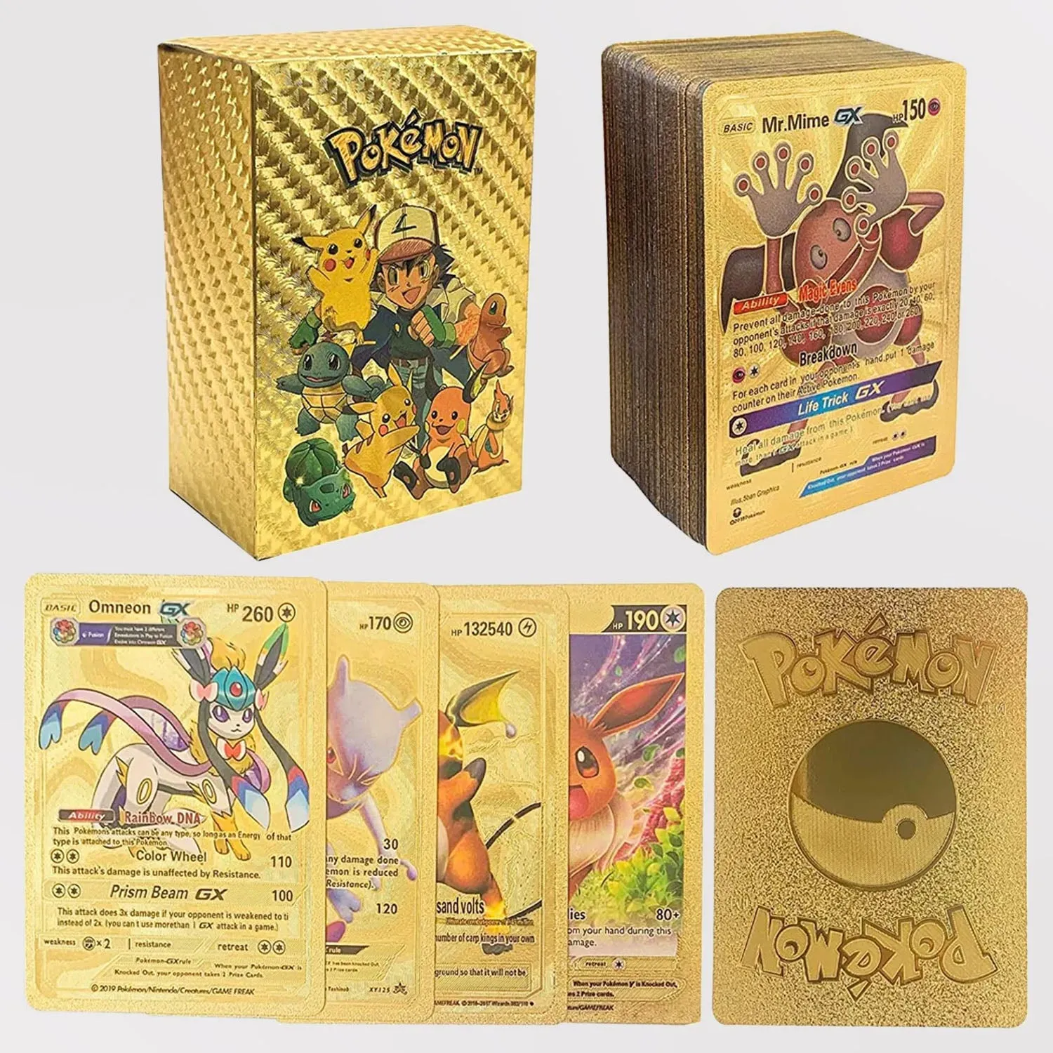 110 PCS Character Gold Foil Cards Rare Golden Cards