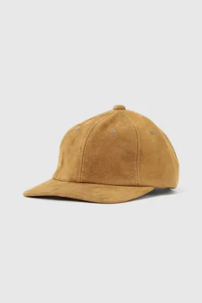 6 Panel Water-Repellent Suede Cap - Camel