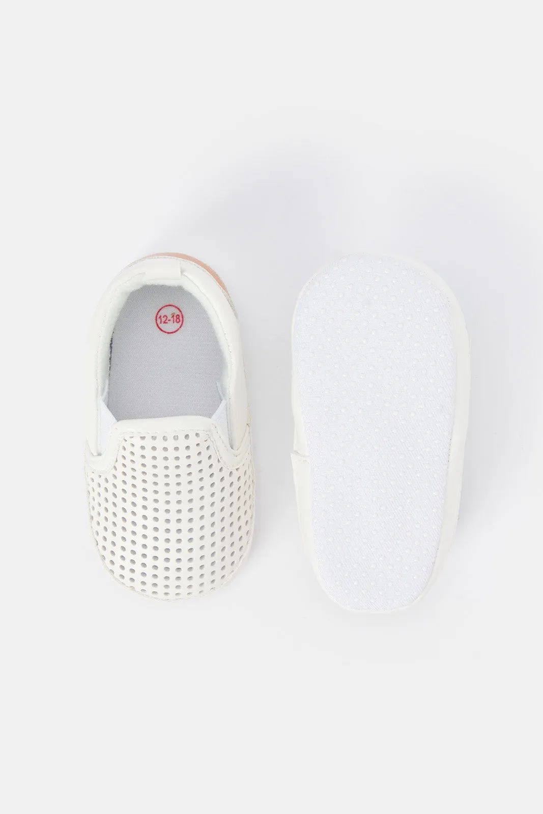 Babies White Slip On Shoes