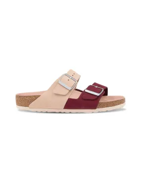 Birkenstock Arizona Split Nubuck Leather Maroon/Light Rose Sandals