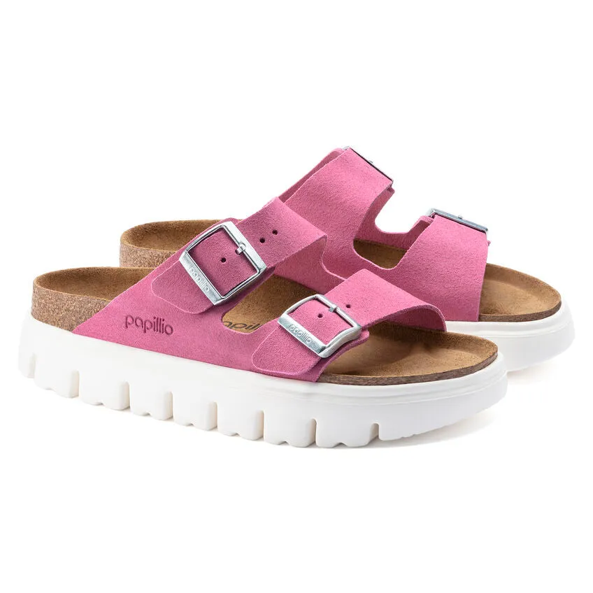 Birkenstock Women's Arizona Platform Suede Leather (Fuchsia Tulip  - Regular Fit)