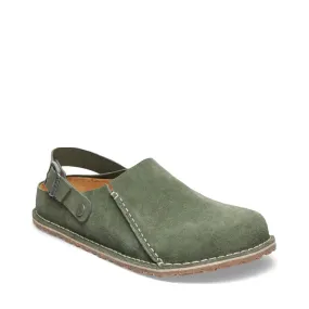 Birkenstock Women's Lutry Premium Suede Leather Clog in Thyme Green