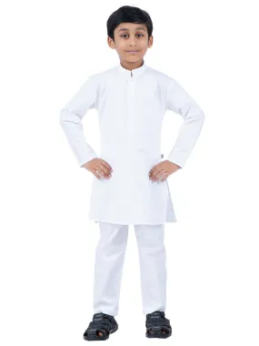 Boys Kurta and Pyjama White Set