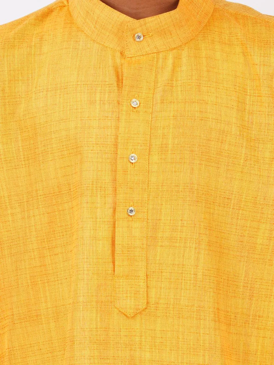 Boys Kurta Pyjama Set Golden Yellow