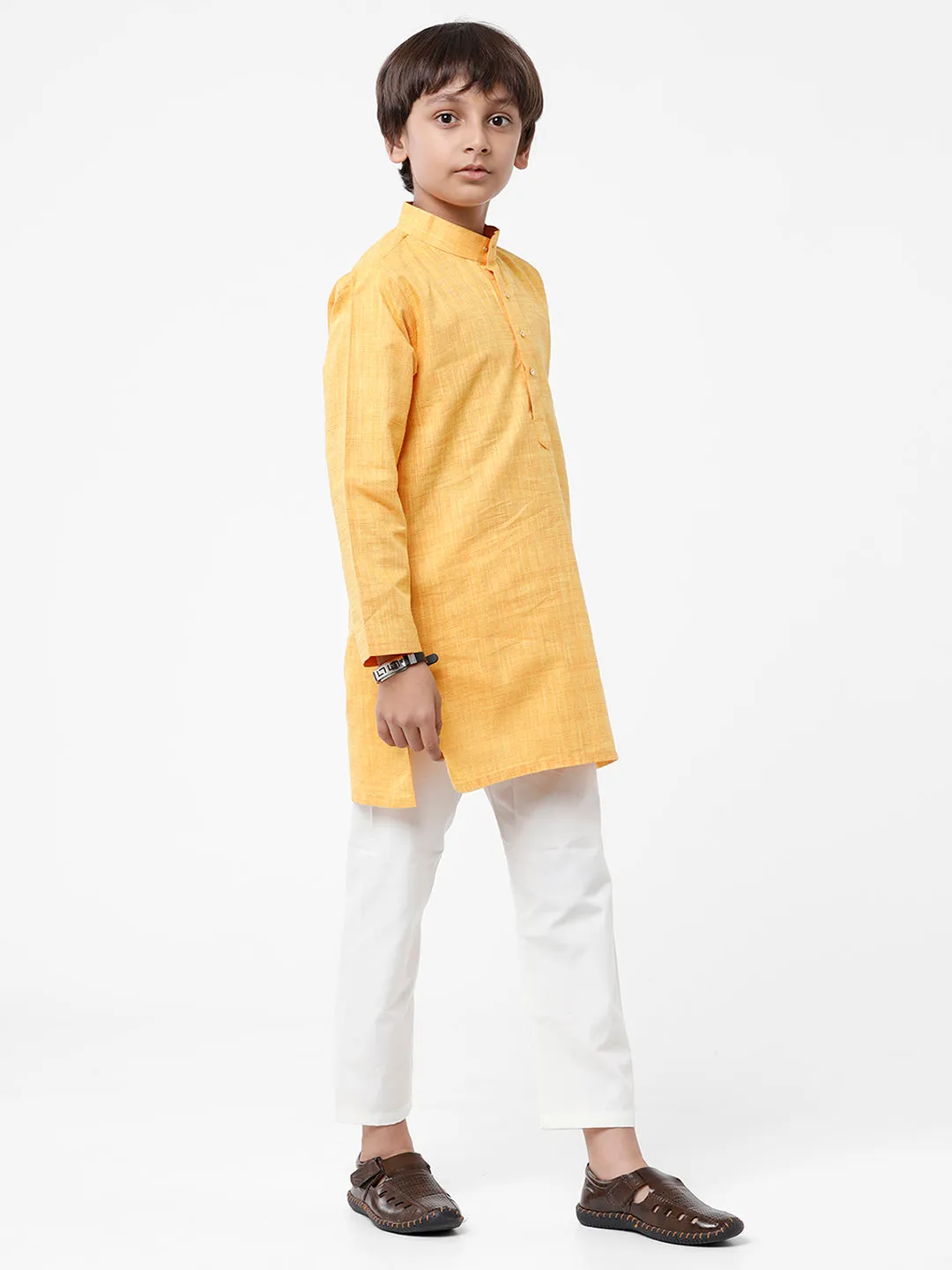 Boys Kurta Pyjama Set Golden Yellow