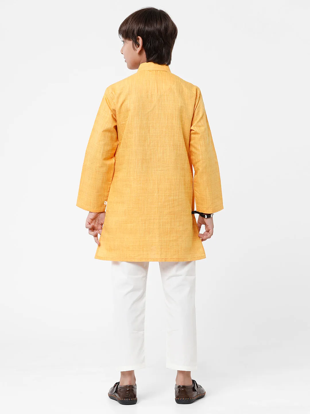 Boys Kurta Pyjama Set Golden Yellow