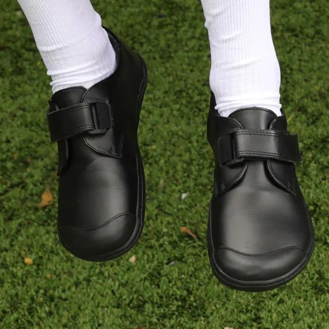 Boys Velcro School Shoes in Black Sizes 28-33 - 7813