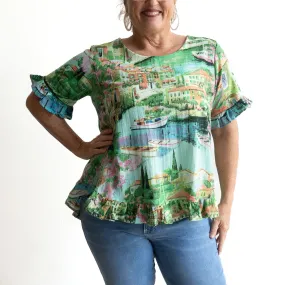 Chic Ruffle Hem Top by Orientique Australia - Bellagio - 42084