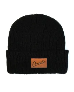 Classic Leather Script Beanie