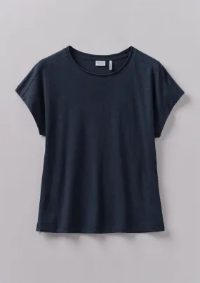 Crew Neck Cotton Hemp Tee | Liquorice Navy