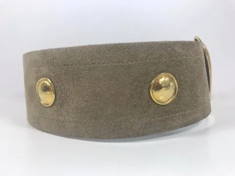 EDOUARD RAMBAUD Light Brown Suede Belt with Gold Heart Belt