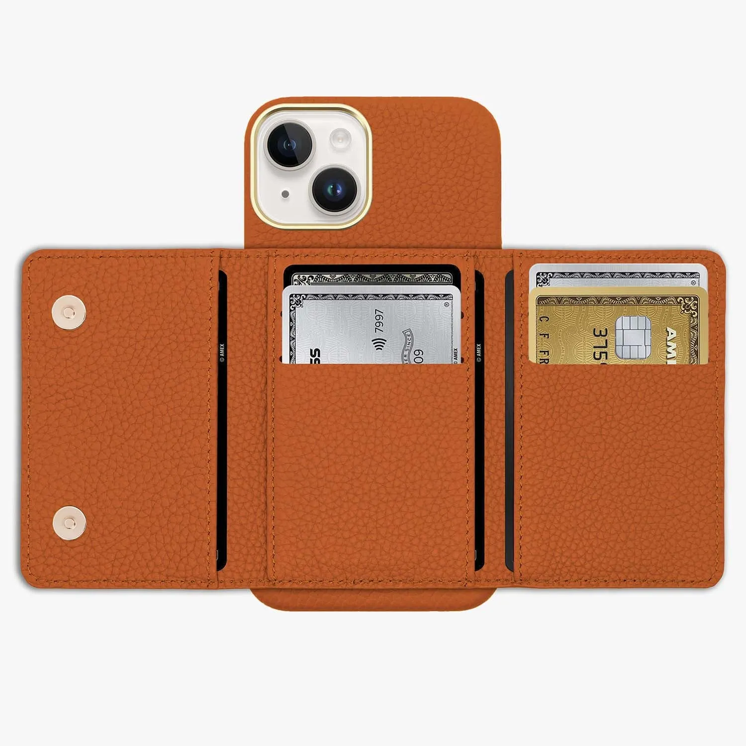 iPhone 13 Pro Leather Case with MagSafe Trifold Wallet Set