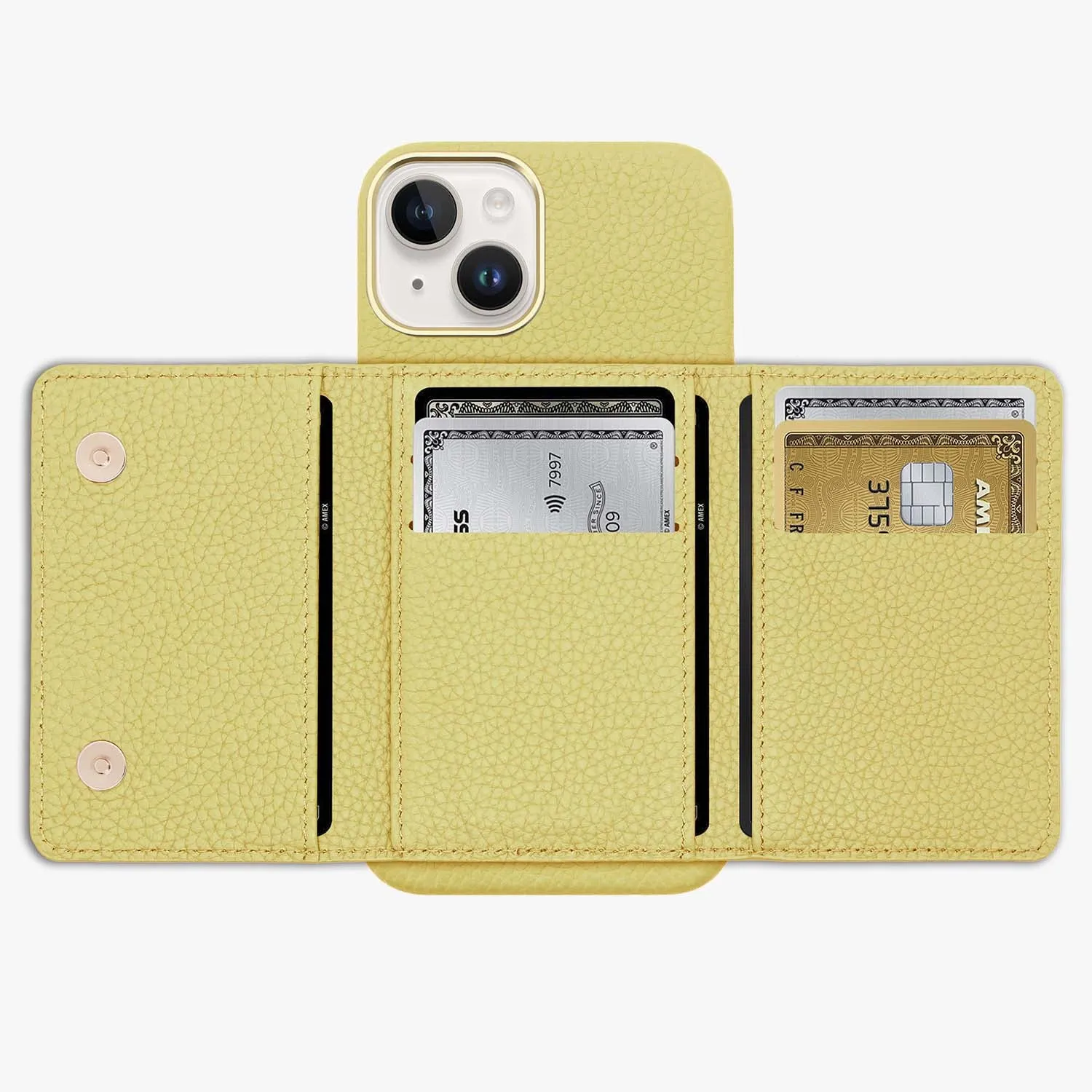 iPhone 16 Plus Leather Case with MagSafe Trifold Wallet Set