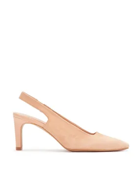 Isla Suede Heeled Slingback Shoe | Nude