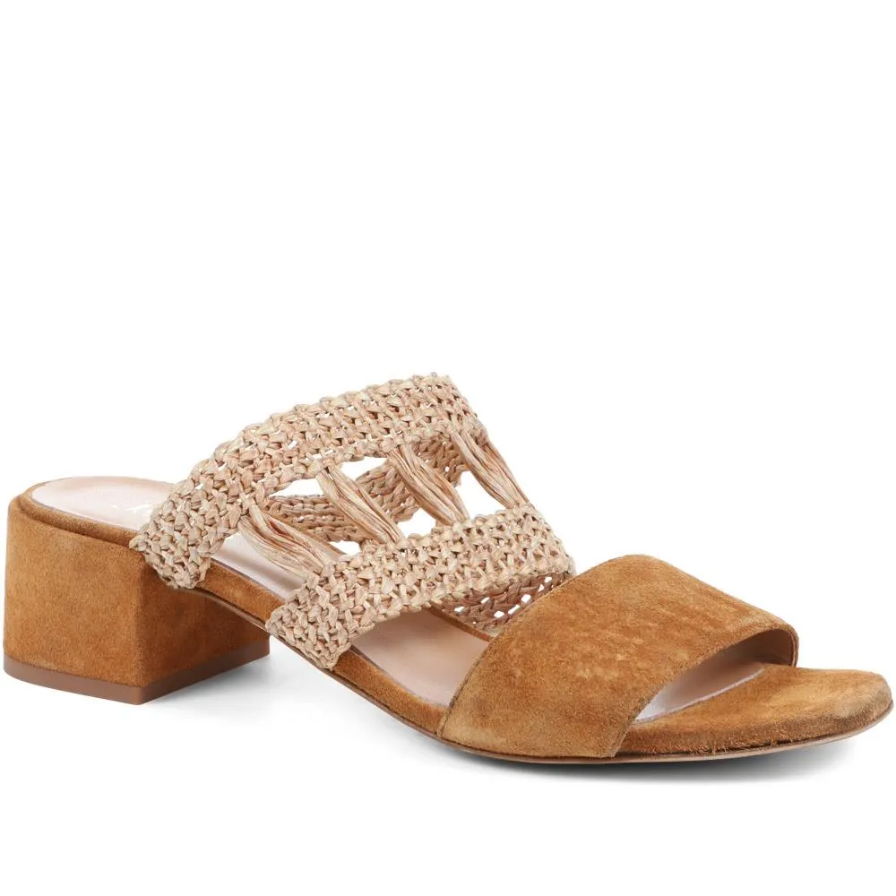 Kimora Raffia Heeled Mule Sandals - KIMORA / 323 636