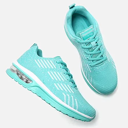 Maichal Womens Tennis Shoes Trainers Ladies Air Cushion Memory Foam Arch Support Mesh Lace Up Running Gym Sneakers