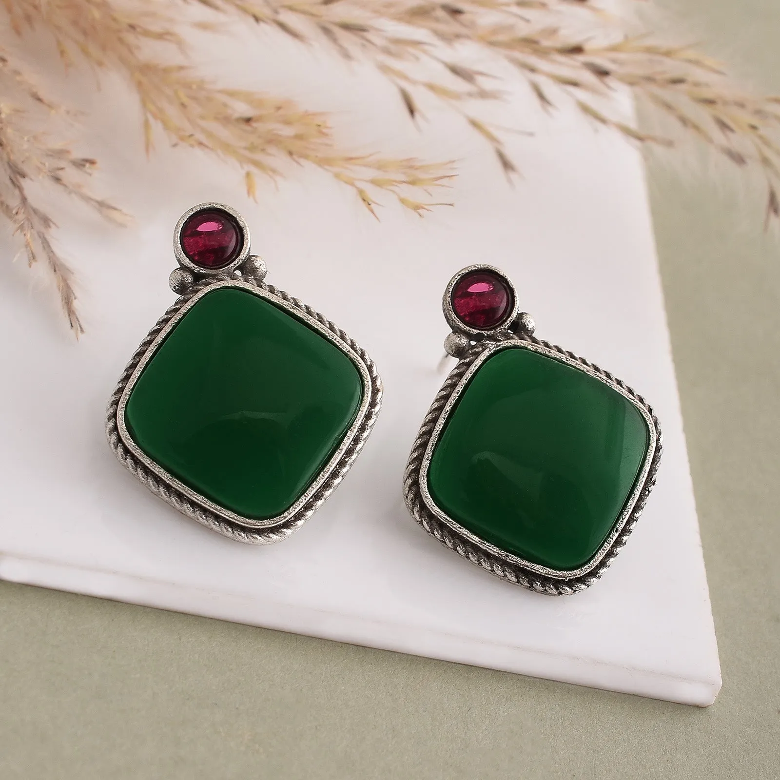 Prisha Square Stud Earrings