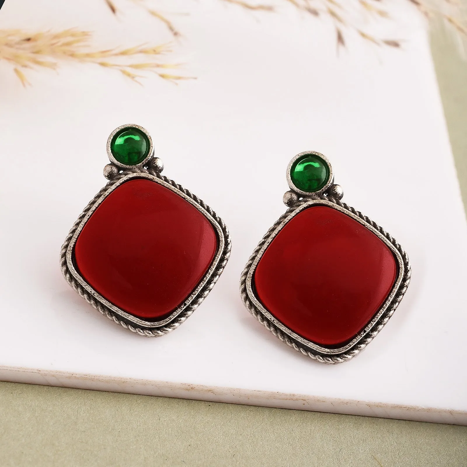 Prisha Square Stud Earrings