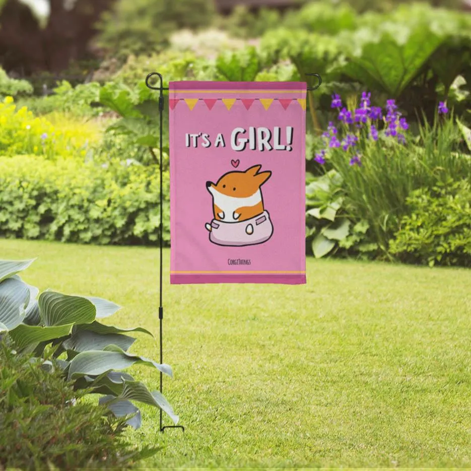 "Baby Girl" Corgi Garden Flag