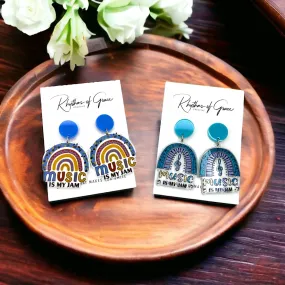 "Music Is My Jam" Earrings - Handmade Earrings, Music Teacher, Music Earrings, Handmade Jewelry, Music Jewelry, Concert Accessories, Musical