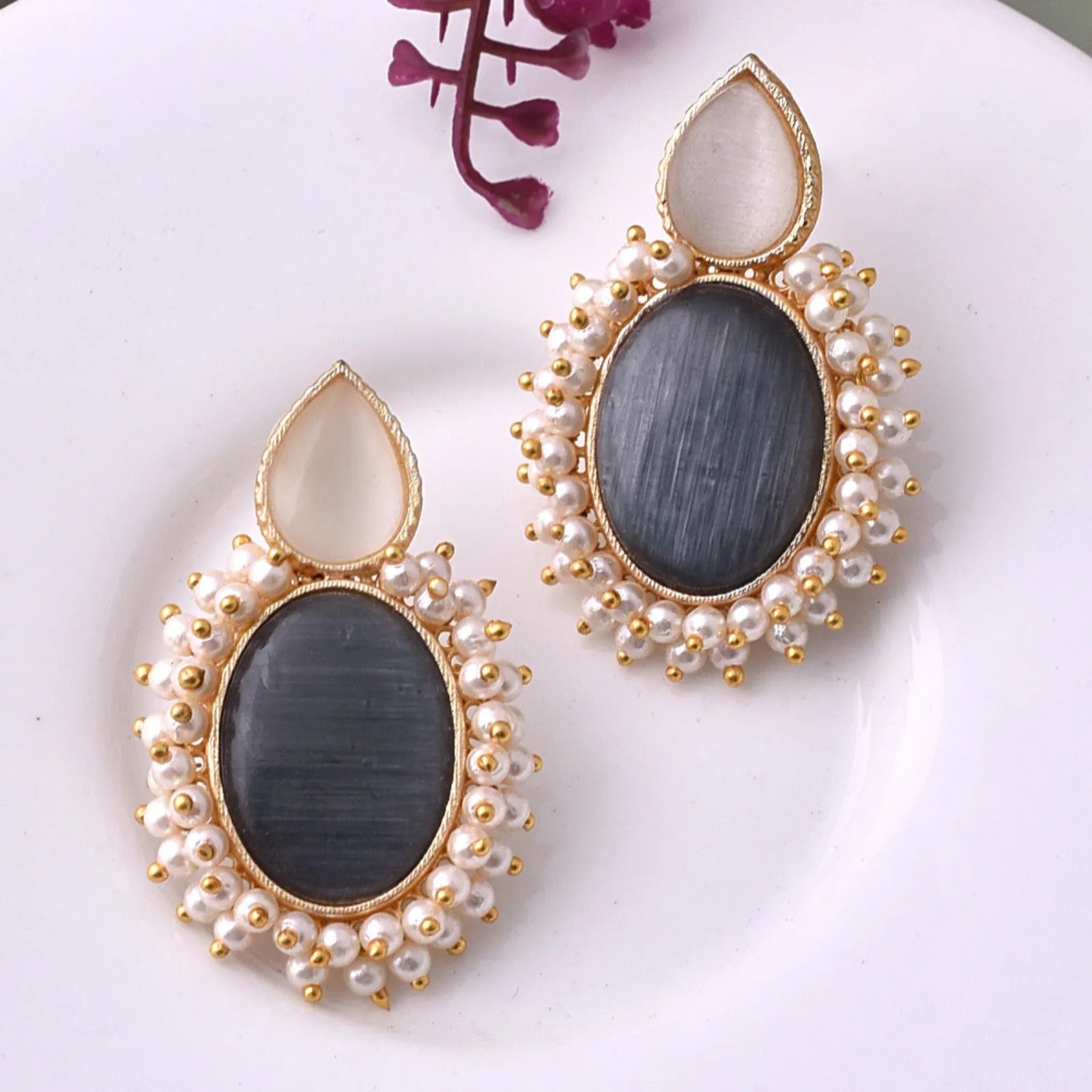 Radhika Ethnic Matte Gold Stud