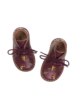 Scallop Boot Birds - Plum