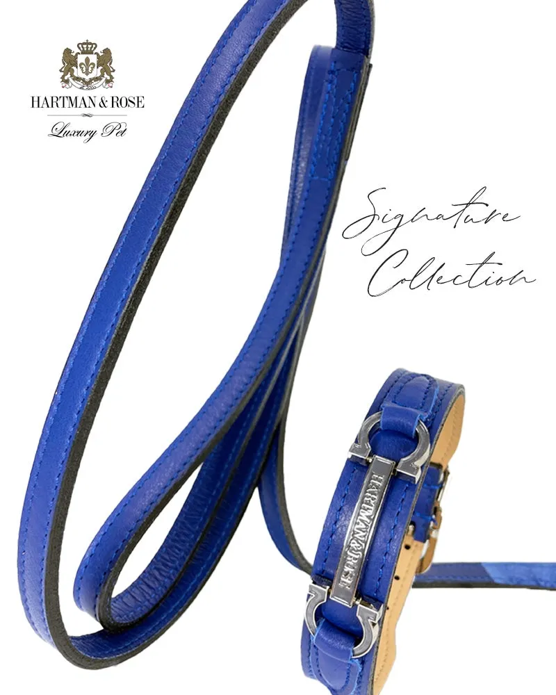 Signature Dog Collar in Cobalt Blue & Nickel