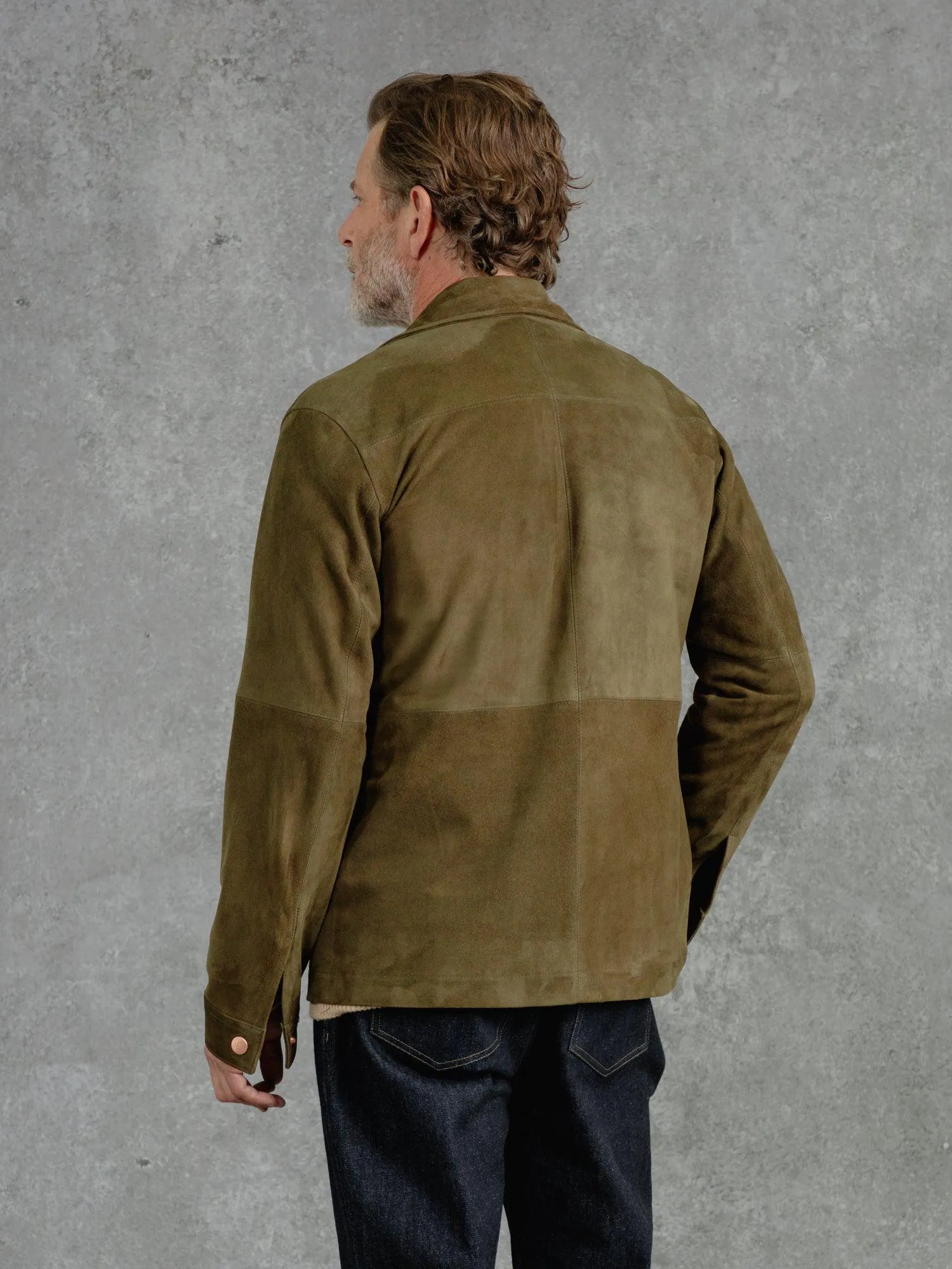 The Suede Panelled Overshirt