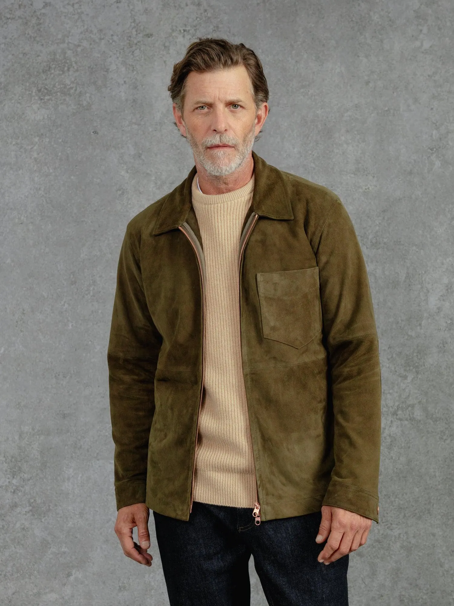 The Suede Panelled Overshirt