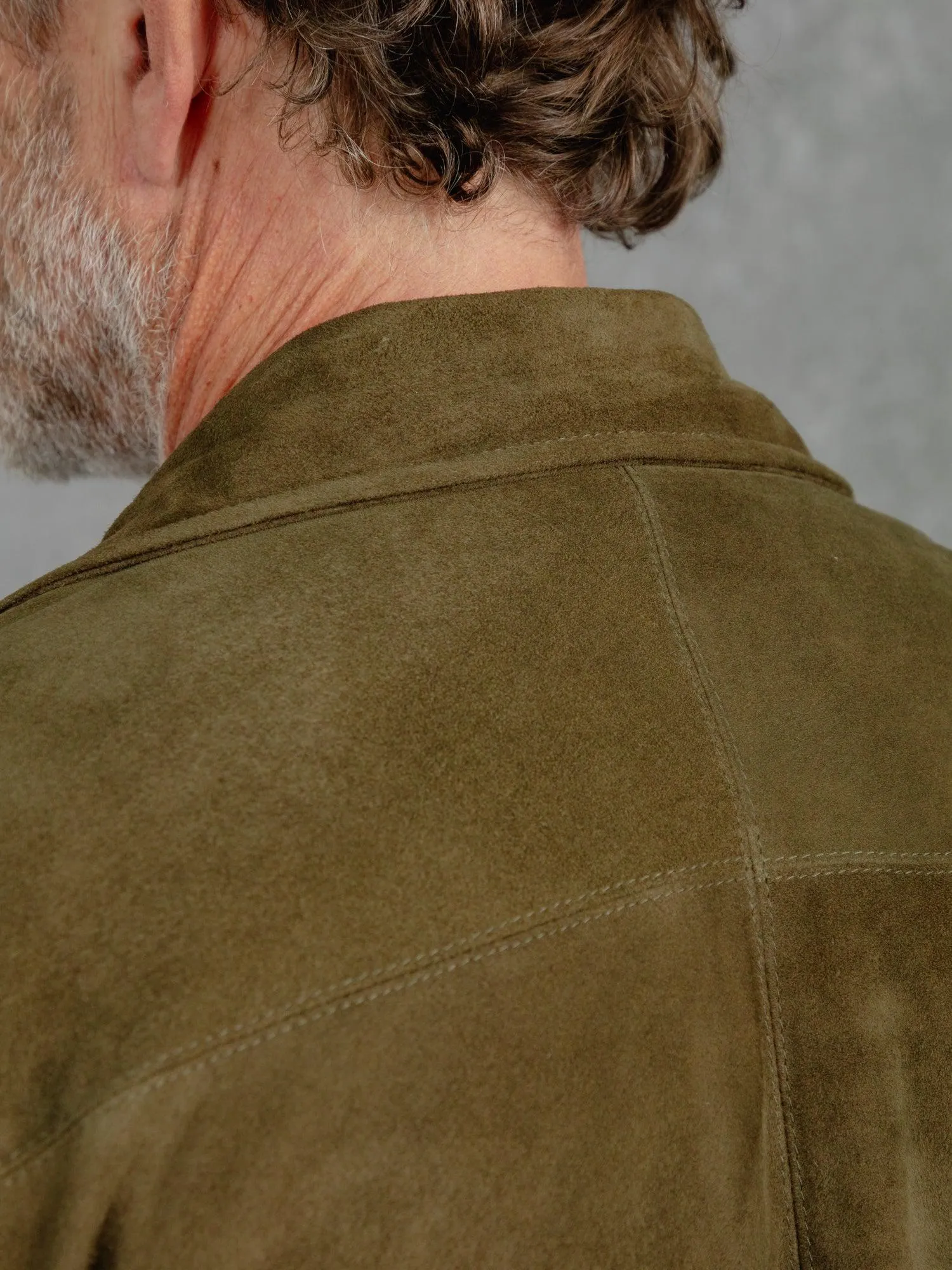 The Suede Panelled Overshirt