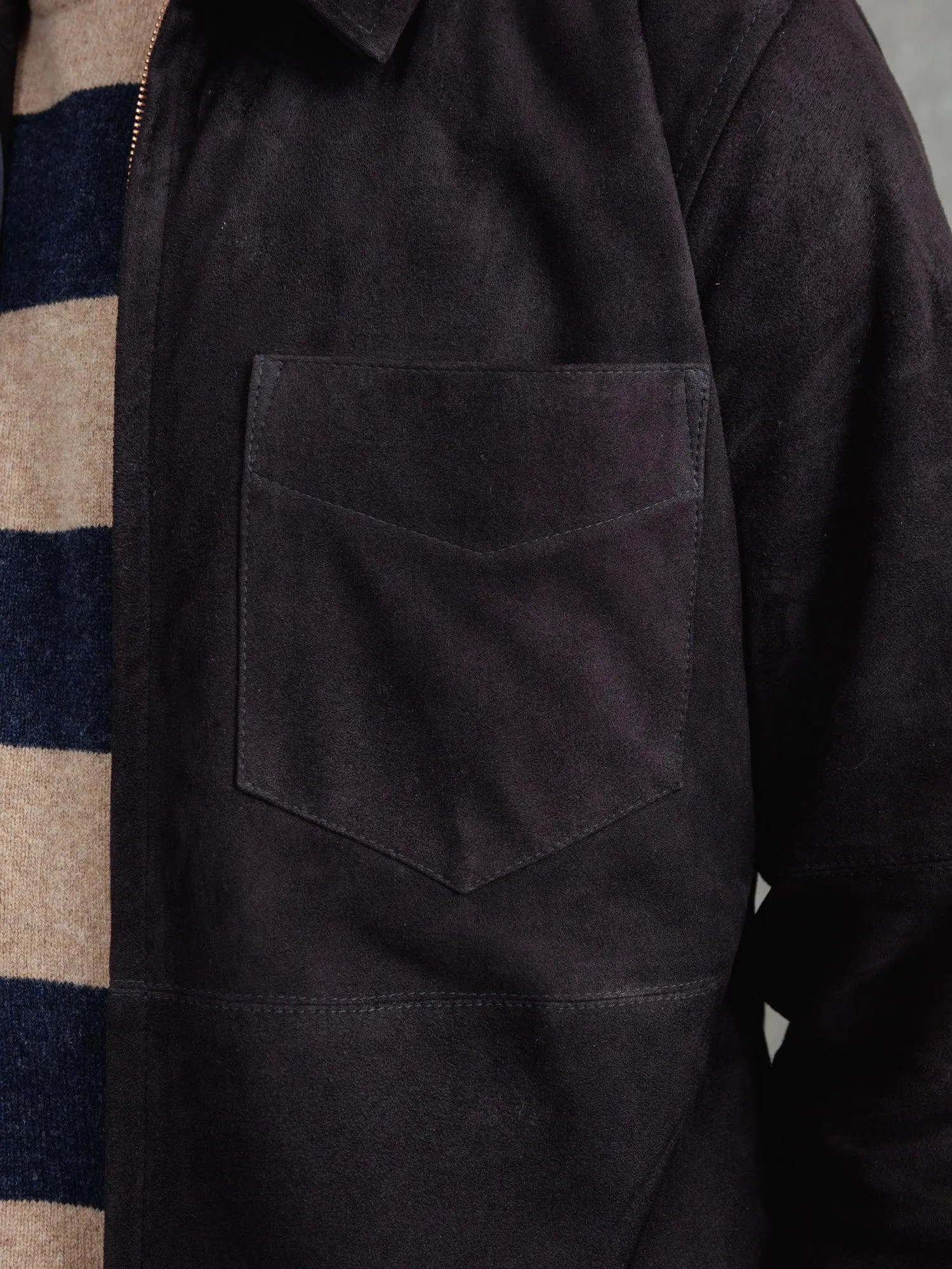 The Suede Panelled Overshirt