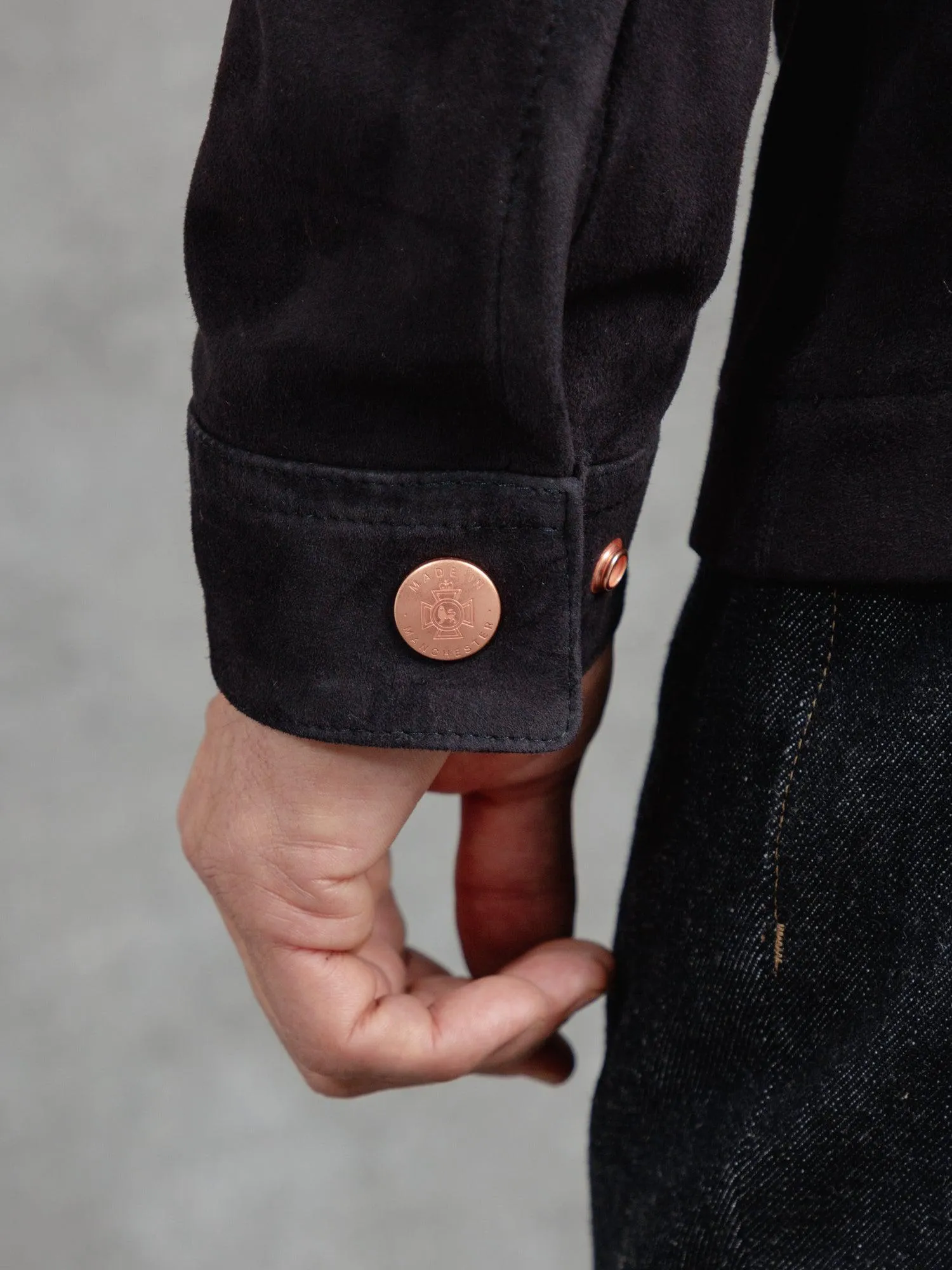 The Suede Panelled Overshirt