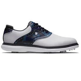 Traditions Saddle FJ Golf Shoes White/Navy/Multi - AW24